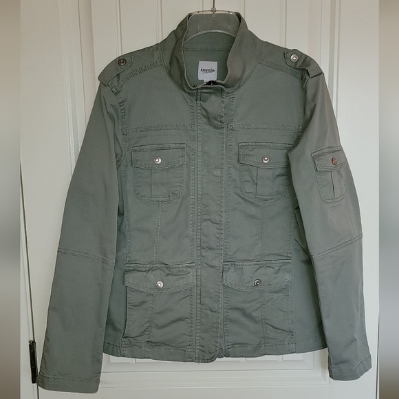 Kensie Jackets & Coats Kensie Khaki Jean Jacket Womens Large Poshmark